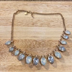 Costume Jewelry- blue/gray beaded gold necklace